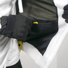 Load image into Gallery viewer, WH05DAT White Armoured Motorcycle Hoodie (Zipped)