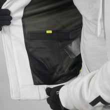 Load image into Gallery viewer, WH05DAT White Armoured Motorcycle Hoodie (Zipped)
