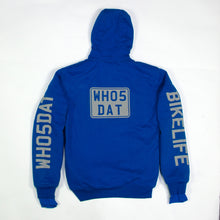 Load image into Gallery viewer, WH05DAT Blue Armoured Motorcycle Hoodie (Zipped)
