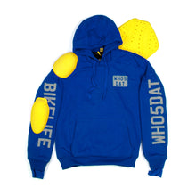 Load image into Gallery viewer, WH05DAT Blue Armoured Motorcycle Hoodie (Pullover)