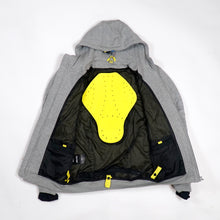Load image into Gallery viewer, WH05DAT Grey Armoured Motorcycle Hoodie (Zipped)