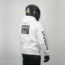 Load image into Gallery viewer, WH05DAT White Armoured Motorcycle Hoodie (Zipped)
