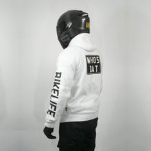 Load image into Gallery viewer, WH05DAT White Armoured Motorcycle Hoodie (Zipped)
