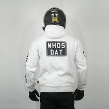 Load image into Gallery viewer, WH05DAT White Armoured Motorcycle Hoodie (Zipped)
