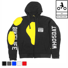 Load image into Gallery viewer, WH05DAT Armoured Motorcycle Hoodie (Zipped)
