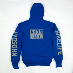WH05DAT BLUE Armoured Motorcycle Hoodie (Zipped)