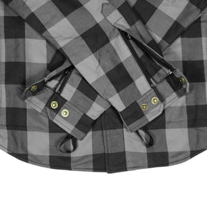 WH05DAT Armoured Motorcycle Flannel Shirt (Grey)