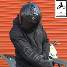 Load image into Gallery viewer, Blacked Out Armoured Motorcycle Hoodie
