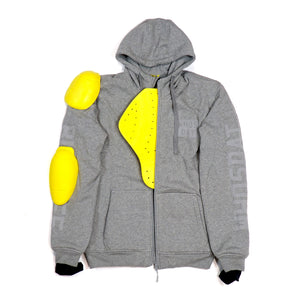 WH05DAT Grey Armoured Motorcycle Hoodie (Zipped)