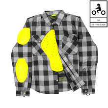 Load image into Gallery viewer, WH05DAT Armoured Motorcycle Flannel Shirt (Grey)
